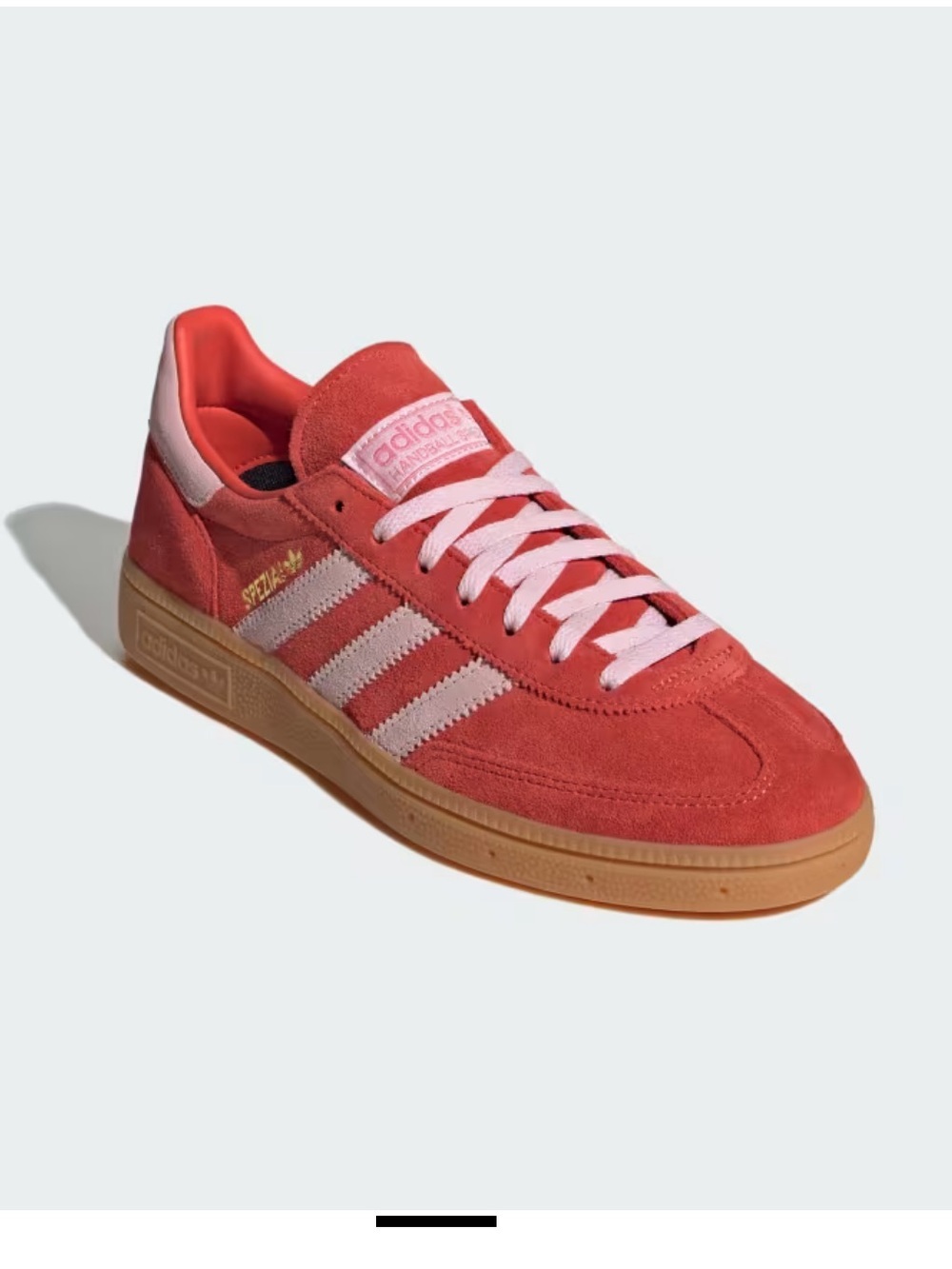 adidas men’s Red Suede Retro Spezial with Pink Stripes and Gum Sole unisex